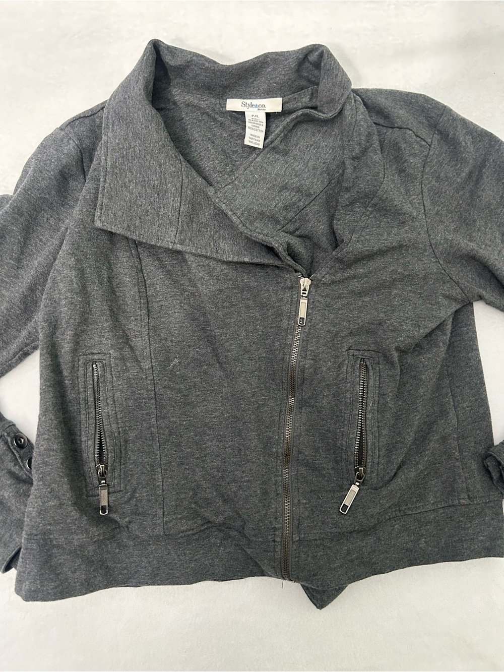 Style & Co. Charcoal Gray Knit Jacket